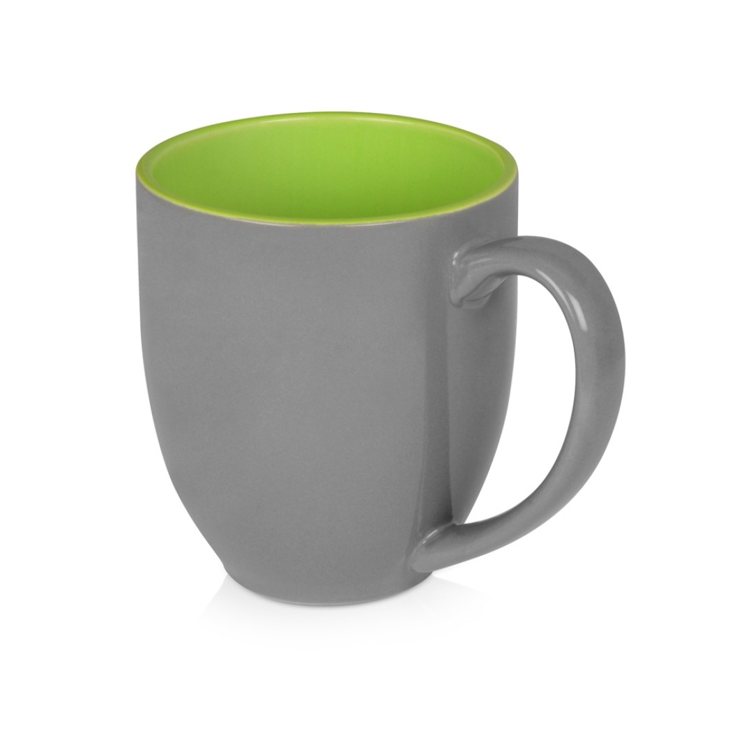 Кружка керамическая «Gracy» 450мл, серый/зеленое яблоко (P)