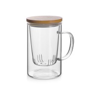 Стеклянная кружка с заварочной емкостью "Milfoil"