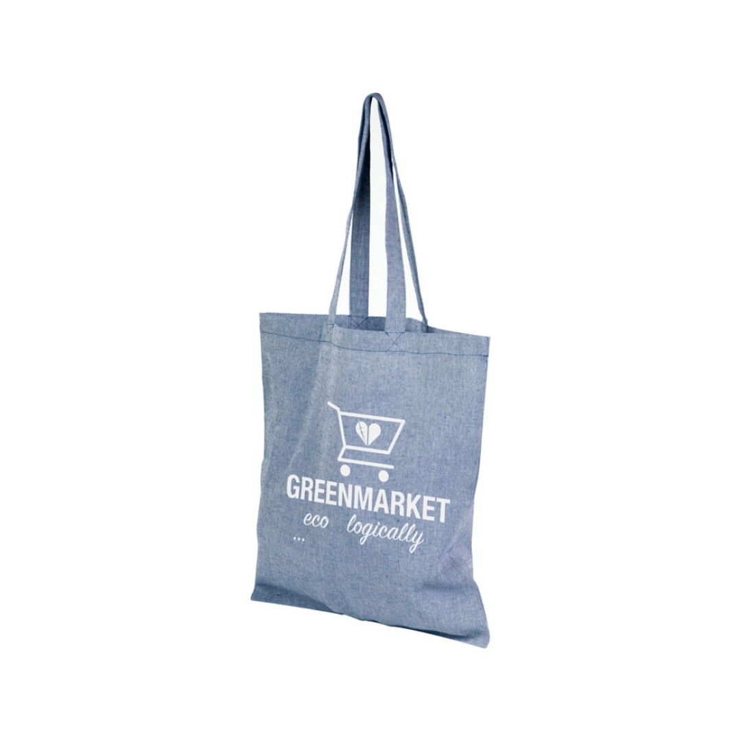 Сумка-тоут Pheebs из переработанного хлопка 150 г/м2, синий меланж