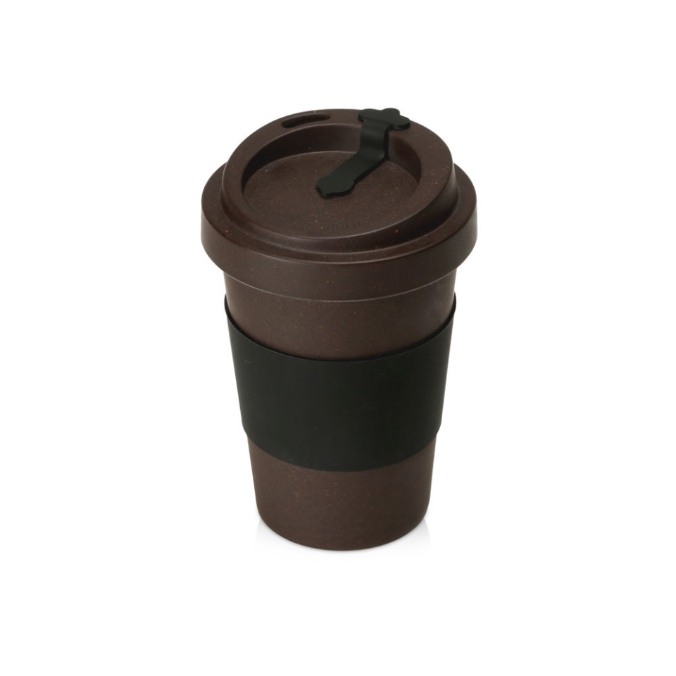 Стакан из кофе с силиконовой манжетой «Latte», коричневый (Р)