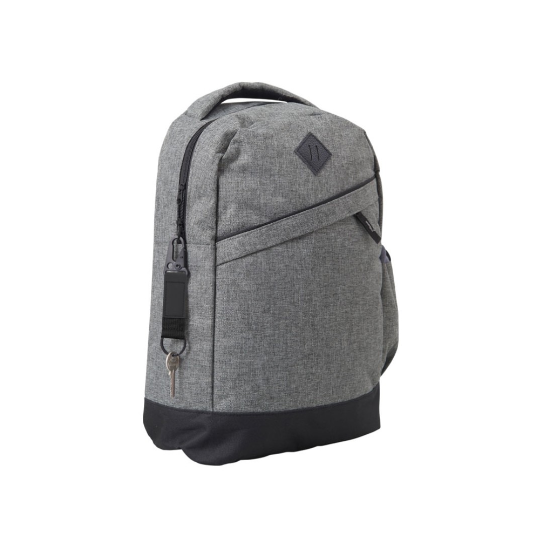 Брелок-ремувка "Carabinier" из ткани с вставкой из экокожи и карабином, черный