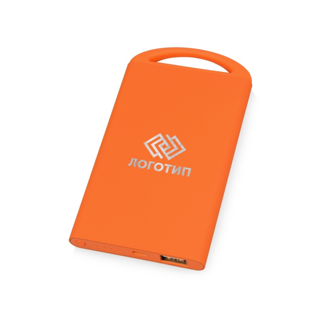Портативное зарядное устройство "Shine" с зеркальной гравировкой, 4000 mAh, оранжевый