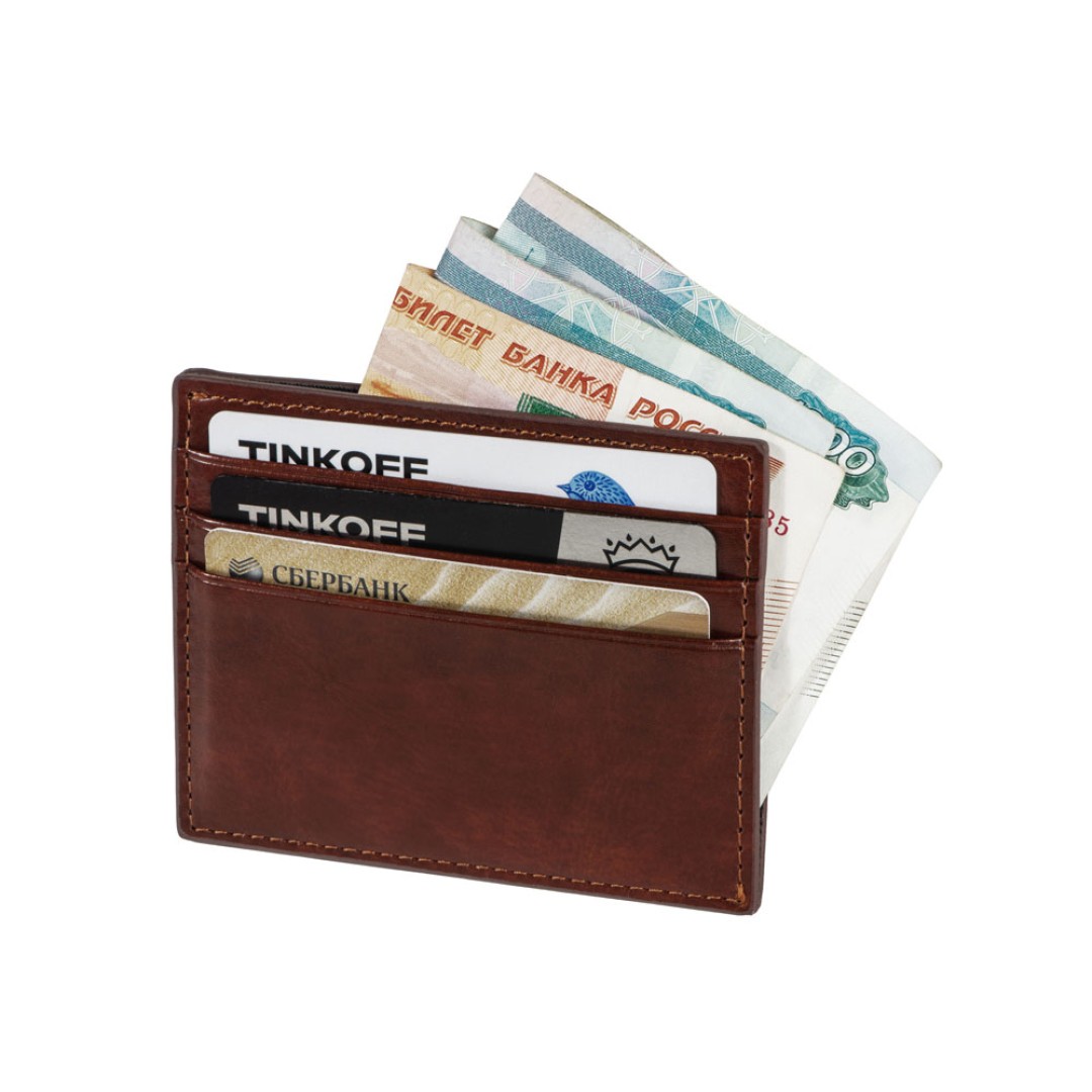 Картхолдер для 6 пластиковых карт с RFID-защитой "Fabrizio", коричневый