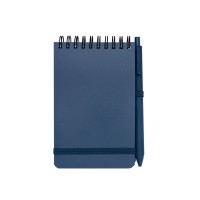 Блокнот Thalaasa формата А6 в твердой обложке из океанического пластика с шариковой ручкой - Синий