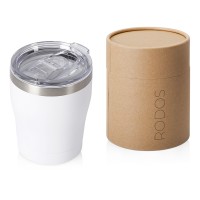 Вакуумная термокружка c керамическим покрытием "Rodos", непротекаемая крышка, 350 мл, белый