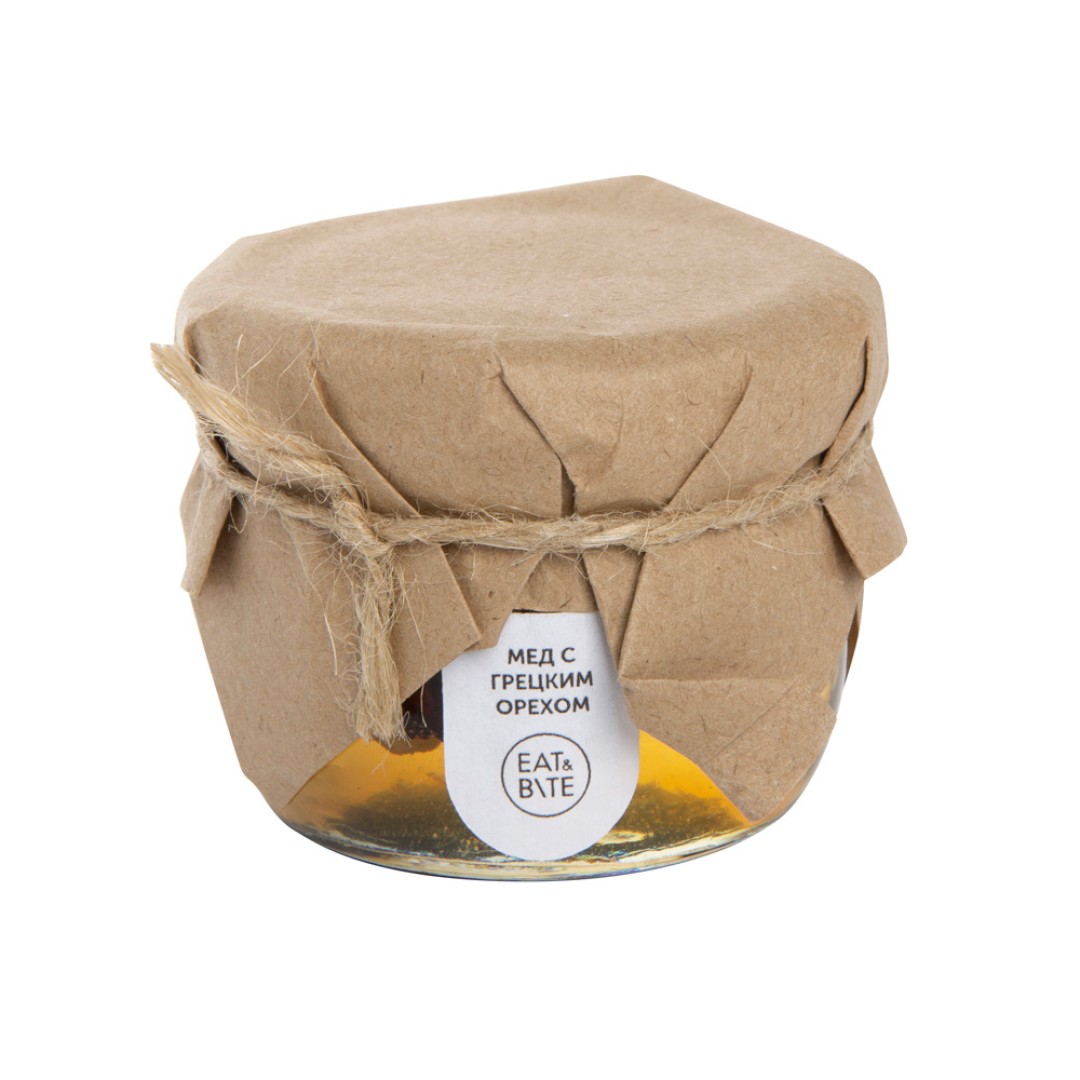 Сувенирный набор "Мед с грецким орехом" 120 гр