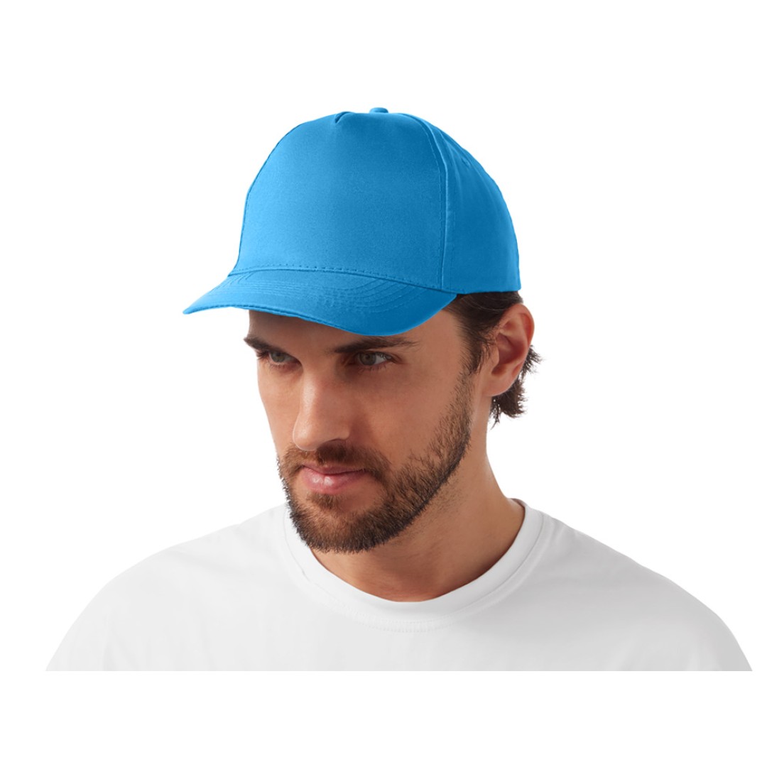 Бейсболка "Poly" 5-ти панельная 120 гр, голубой