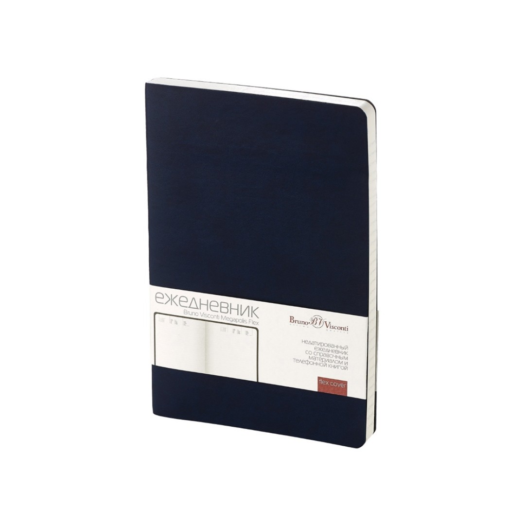 Ежедневник А5 недатированный «Megapolis Velvet Flex», темно-синий Navy
