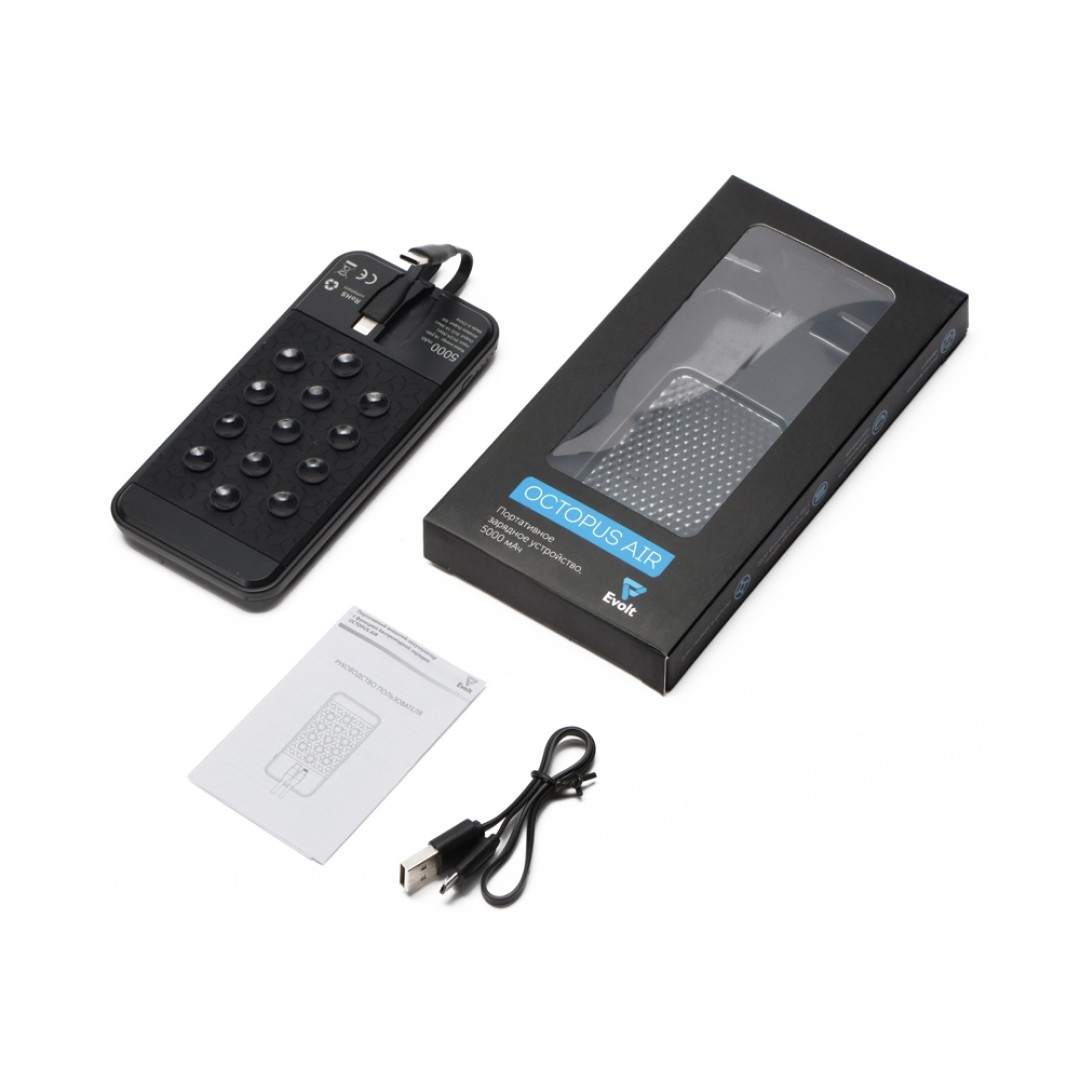 Портативное беспроводное зарядное устройство «Octopus Air», 5000 mAh, черный