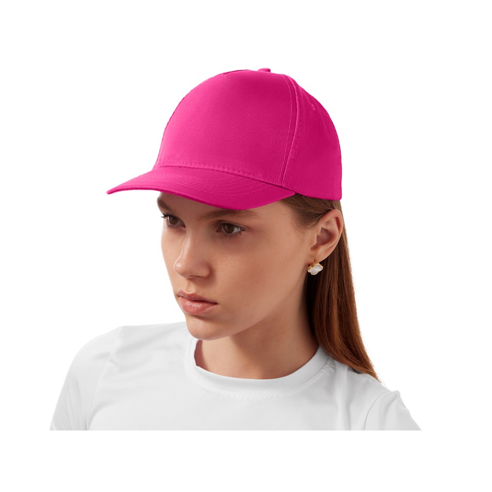 Бейсболка "Poly" 5-ти панельная 120гр, фуксия