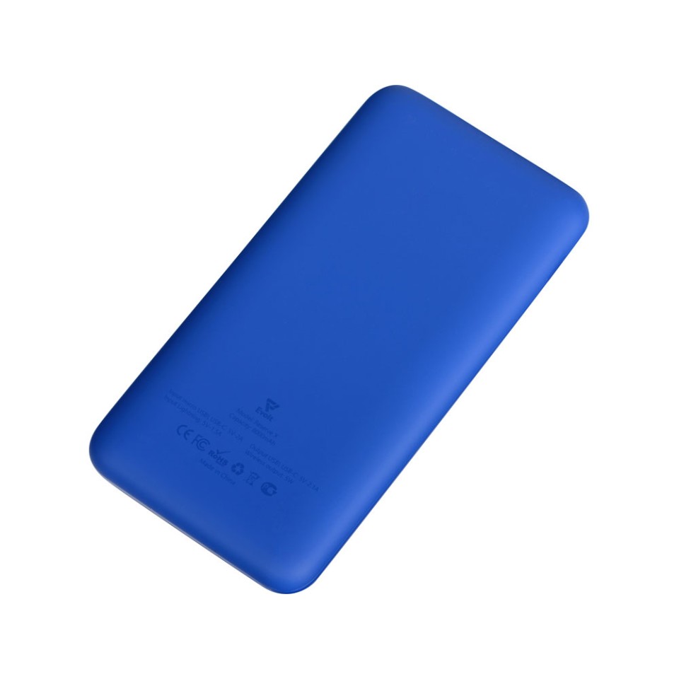 Внешний беспроводной аккумулятор с подсветкой лого «Reserve X» v.2, 8000 mAh, ярко-синий