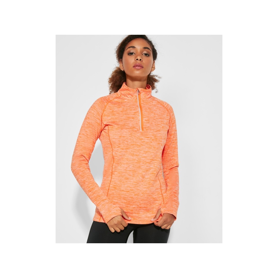 Толстовка с воротом на молнии женская "Melbourne", меланжевый оранжевый