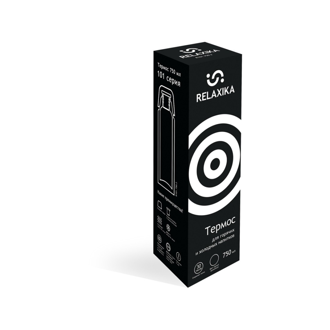 Термос Relaxika 101 (0,75 литра), черный (без лого)