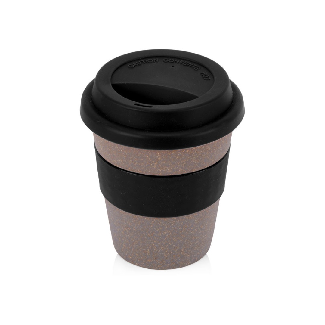 Стакан с силиконовой крышкой "Cafe", черный