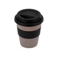 Стакан с силиконовой крышкой "Cafe", черный