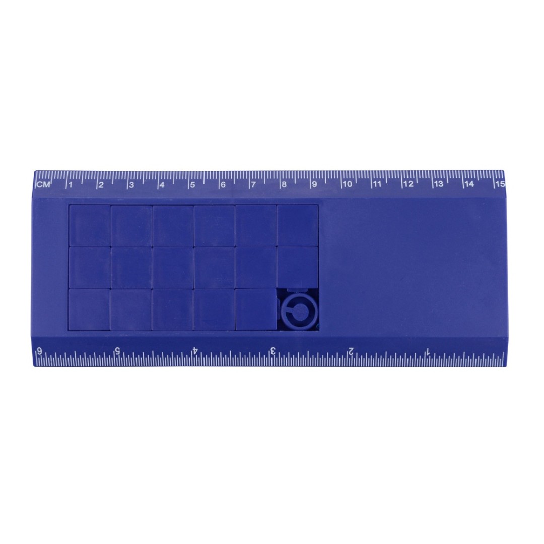 Линейка с игрой «Пятнашки», синий
