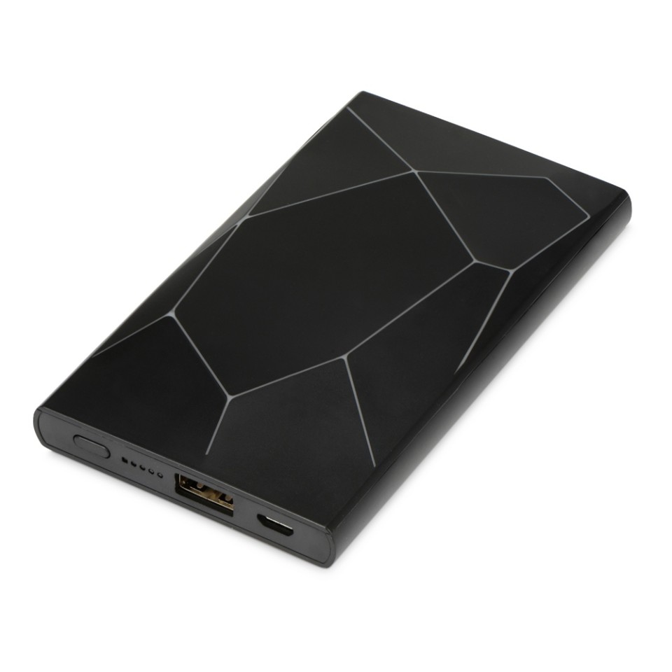 Портативное беспроводное зарядное устройство "Geo Wireless", 5000 mAh, черный