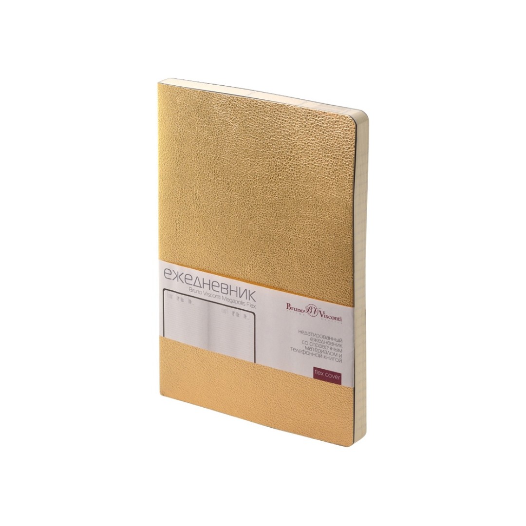 Ежедневник А5 недатированный «Megapolis Velvet Flex», золотистый