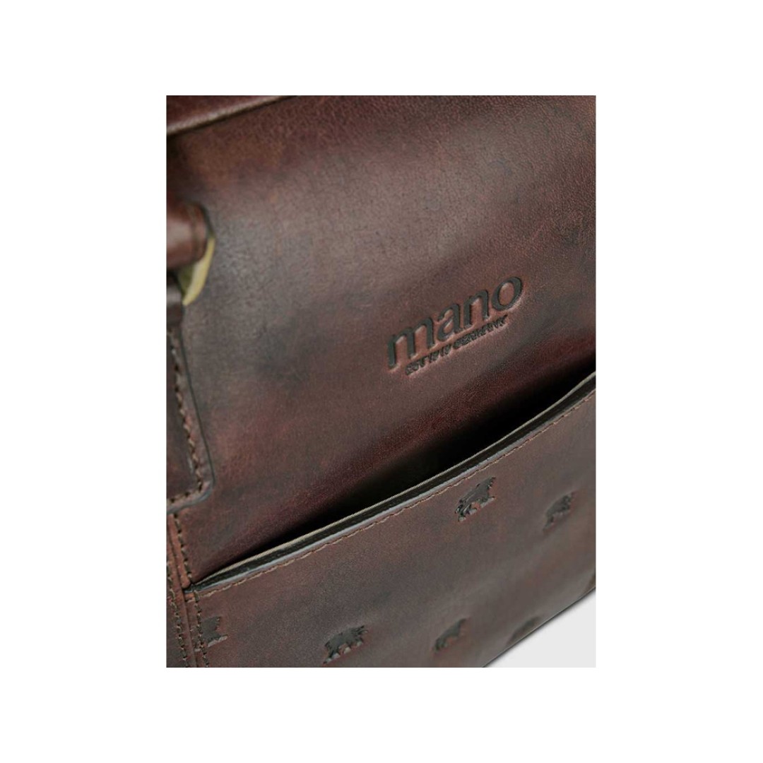 Сумка Mano "Don Leon", натуральная кожа в коричневом цвете, 41 х 29,5 х 8,5 см