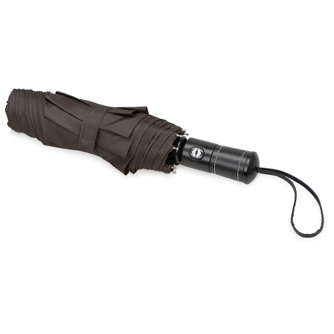 Зонт складной "Ontario", автоматический, 3 сложения, с чехлом, коричневый