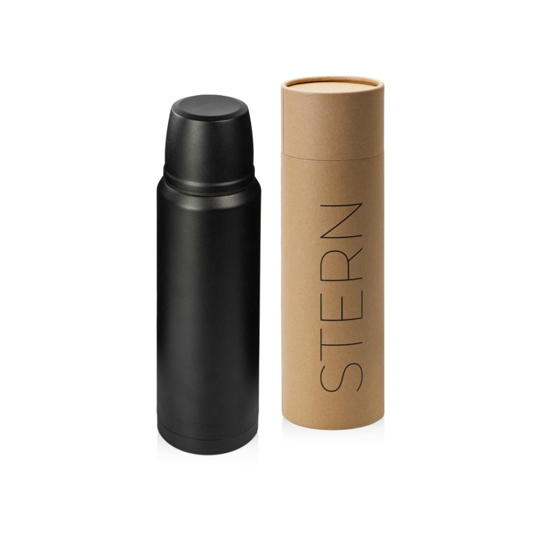 Термос с чашей и двойными медными стенками "Stern", 1 л, черный