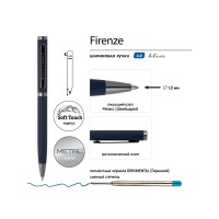 Ручка "Firenze" шариковая автоматическая софт-тач, синяя