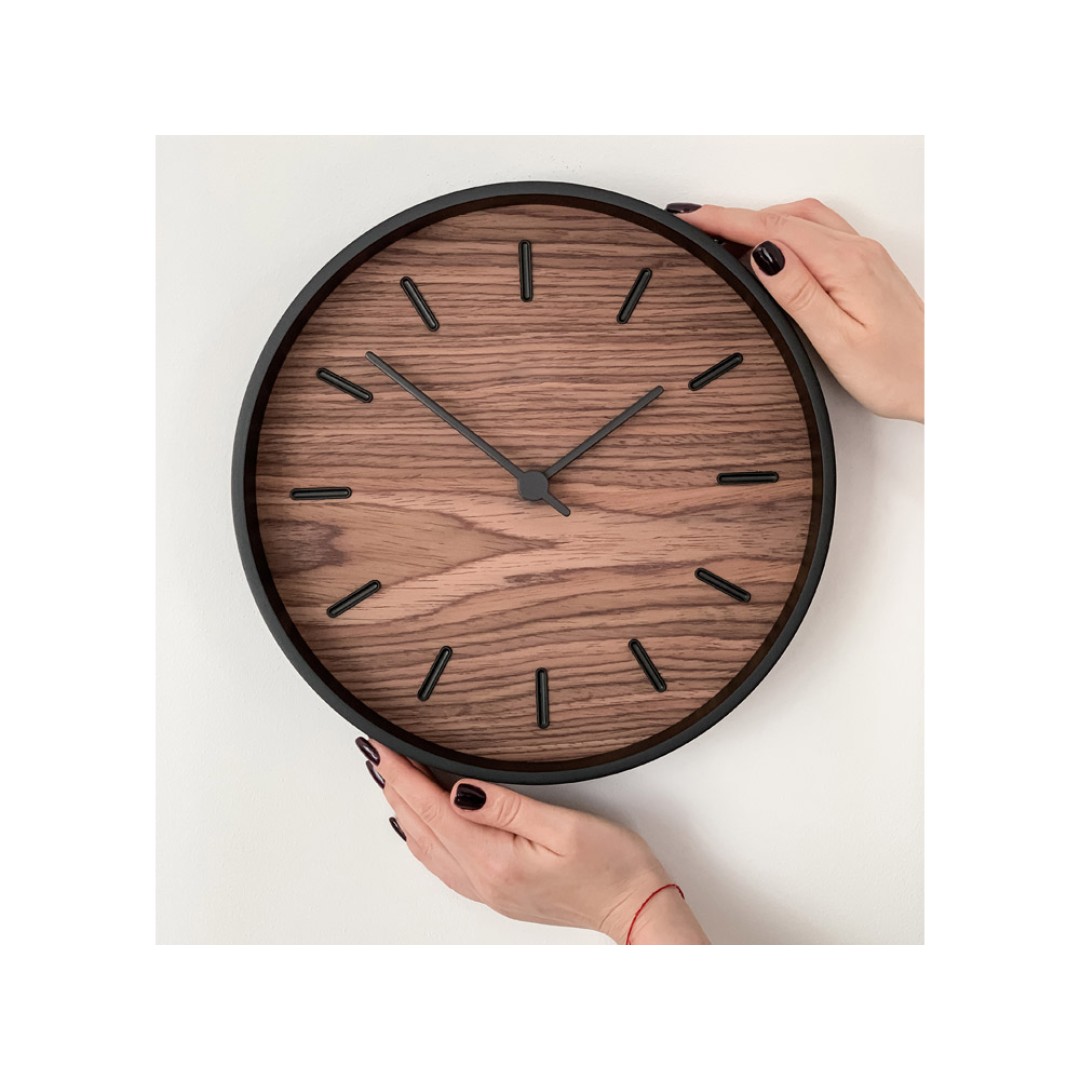 Часы настенные "Tiger" S, черный, орех