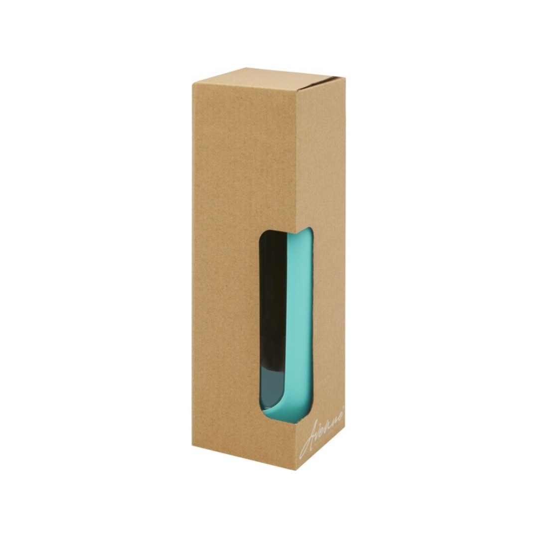 Tidan Бутылка из боросиликатного стекла объемом 600 мл с силиконовым держателем, tide green