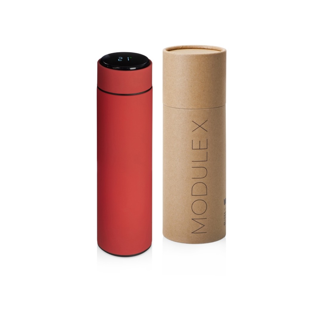 Вакуумный термос «Module X» с индикатором температуры, 500 мл, тубус, красный
