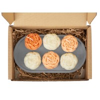 Набор свечей на подставке "Пионы" (Р)