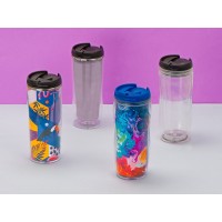 Термокружка «Remix» 400мл, прозрачный/черный