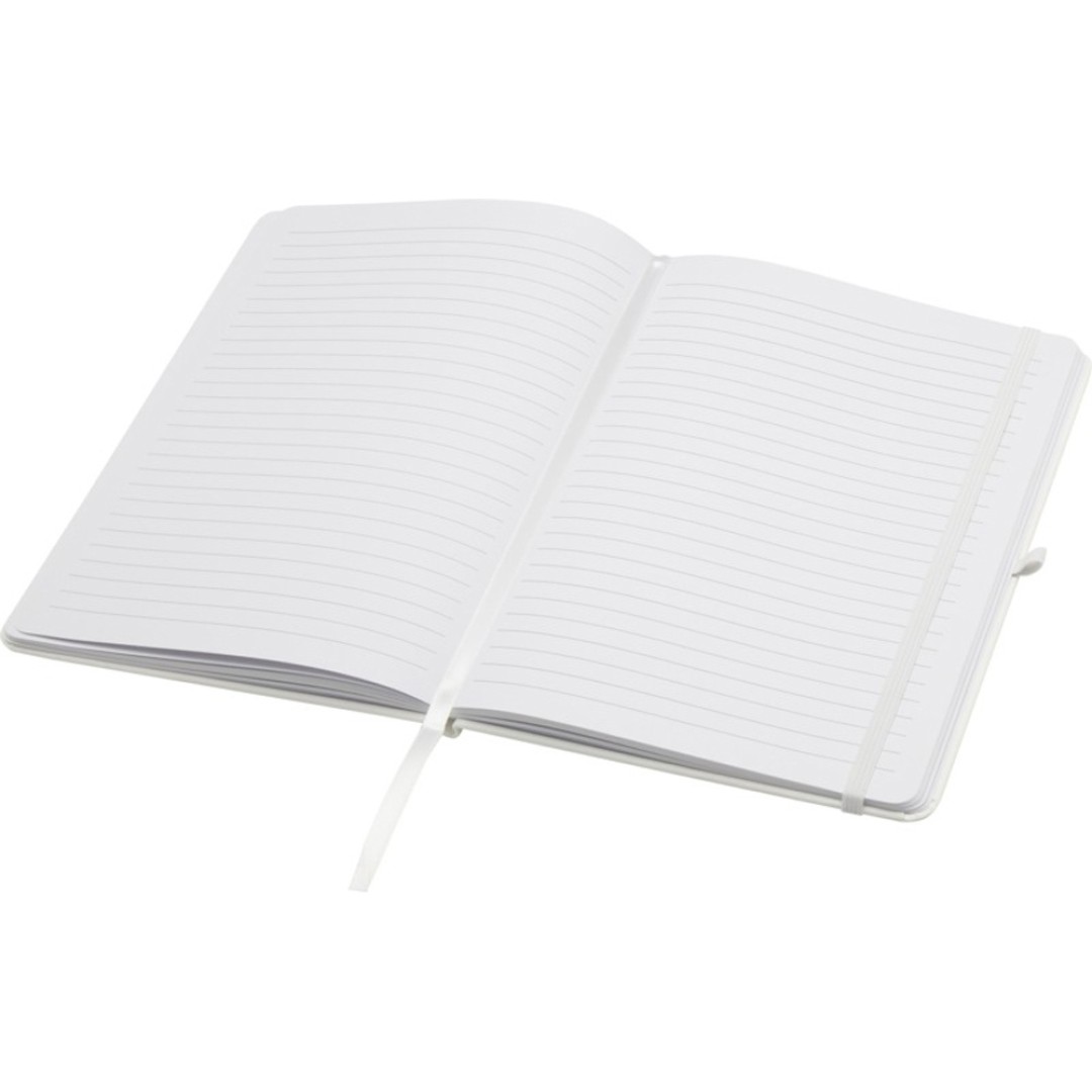 Teak блокнот А5 из переработан. материала в твердой обложке с линован. страницами - Белый