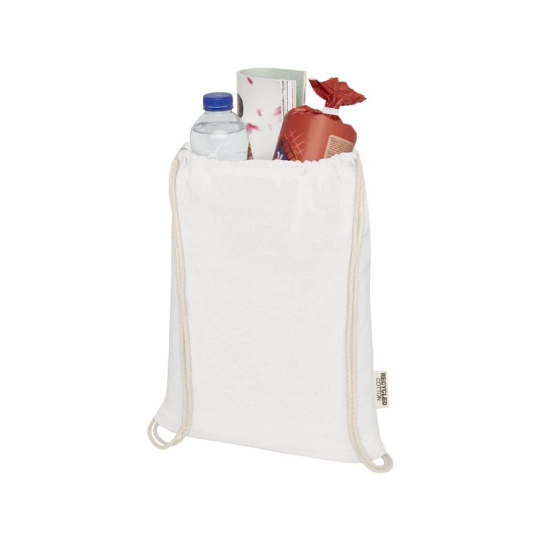 Oregon сумка-кисет из переработанного хлопка, сертифицированного согласно GRS, плотностью 140 г/м2 - Белый