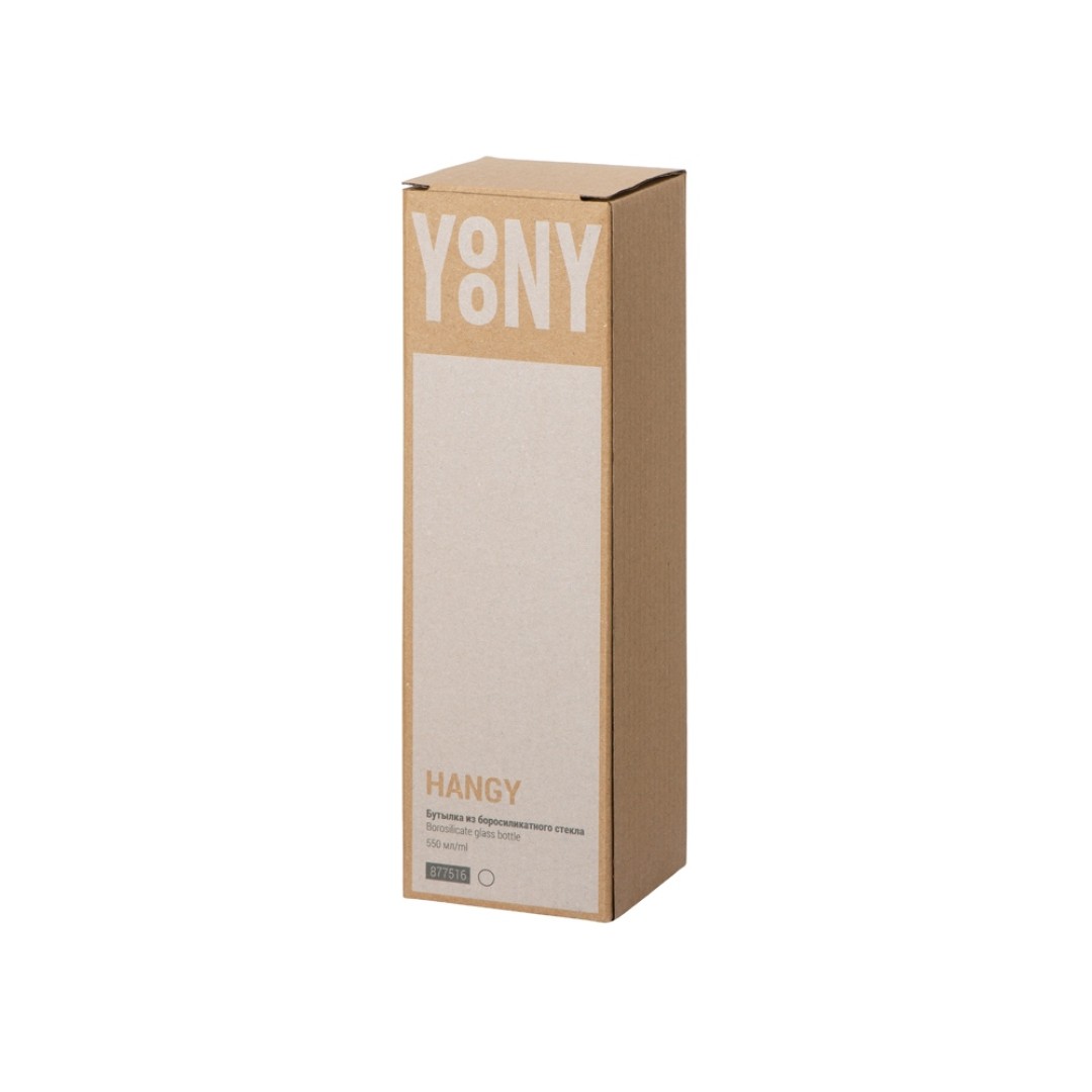 Бутылка из боросиликатного стекла "Hangy", 550 мл, офвайт