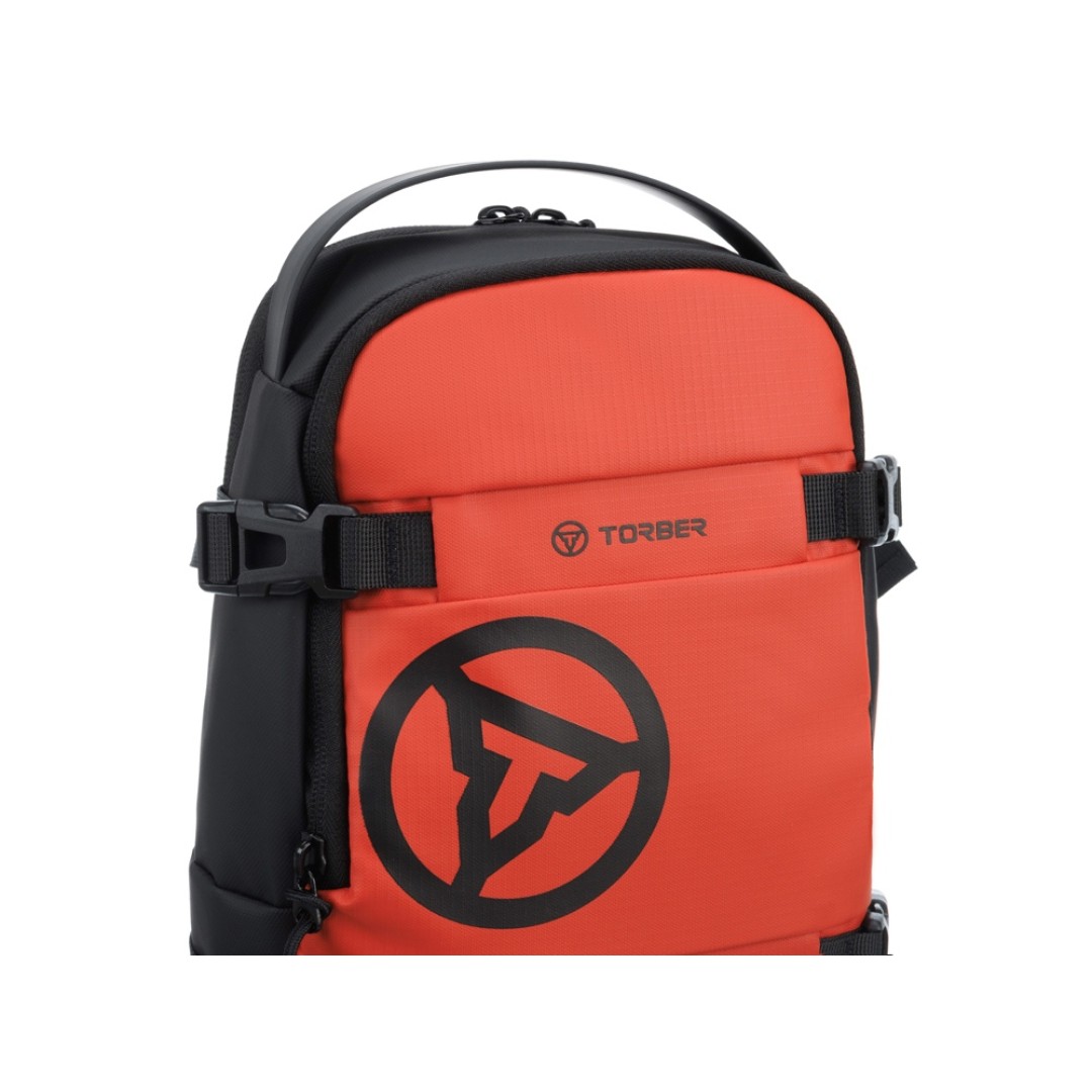Рюкзак на одно плечо TORBER Xtreme, оранжевый/чёрный, 20 х 8 х 31 см, 5л