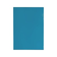 Папка-уголок прозрачный формата  А4 0,18 мм, синий глянцевый