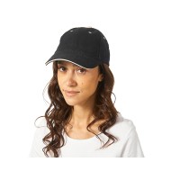 Бейсболка "New Castle" 6-ти панельная, черный/натуральный