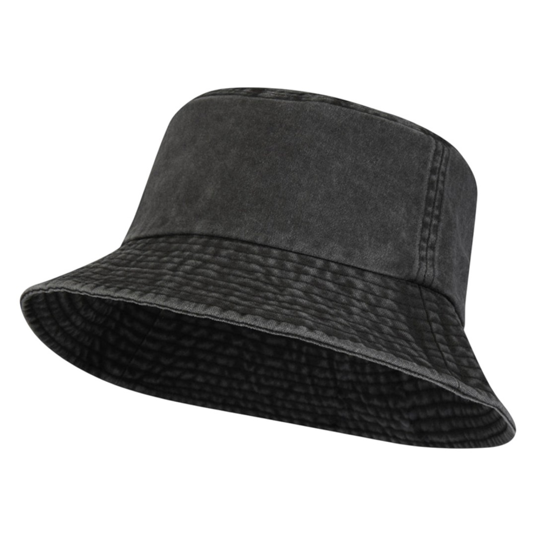 Панама "Mitica" стираная - Сплошной черный