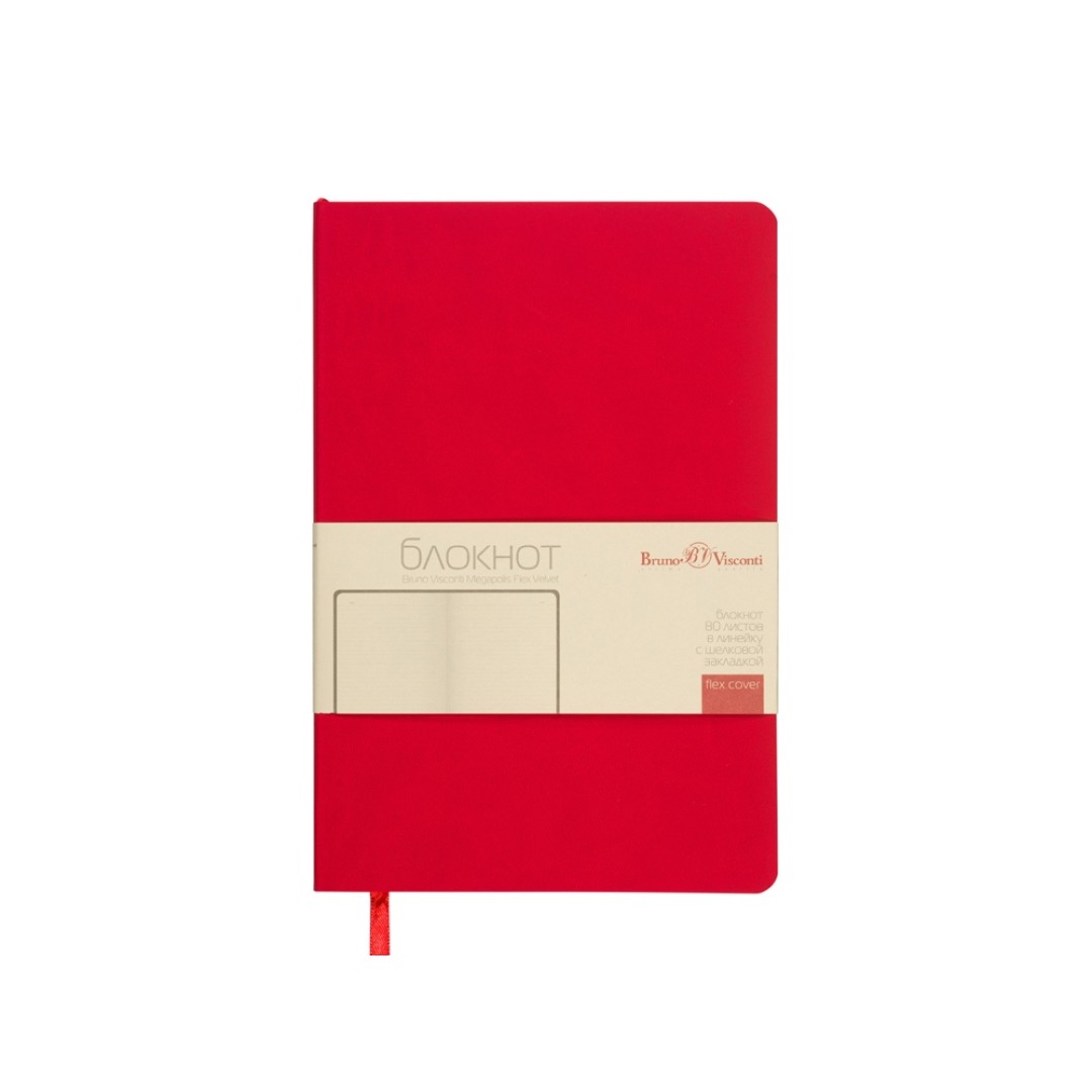 Блокнот А5 "Megapolis Flex Velvet", красный