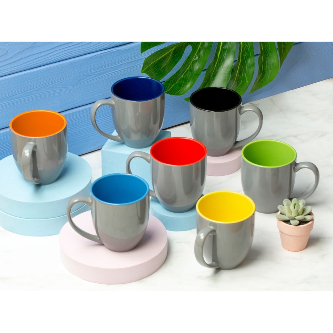 Кружка керамическая «Gracy» 450мл, серый/черный