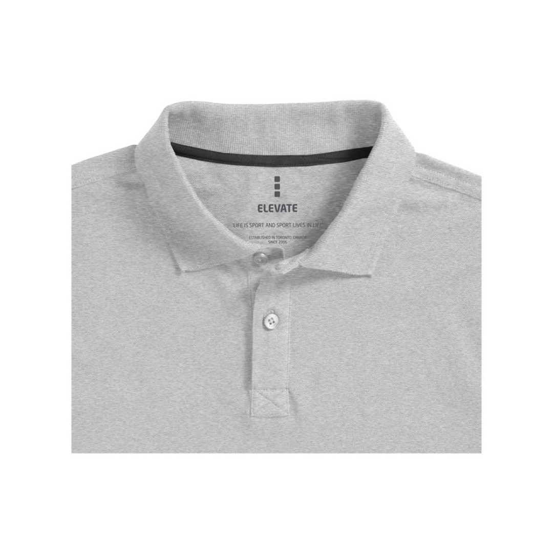 Рубашка поло "Oakville" мужская с длинным рукавом, серый меланж