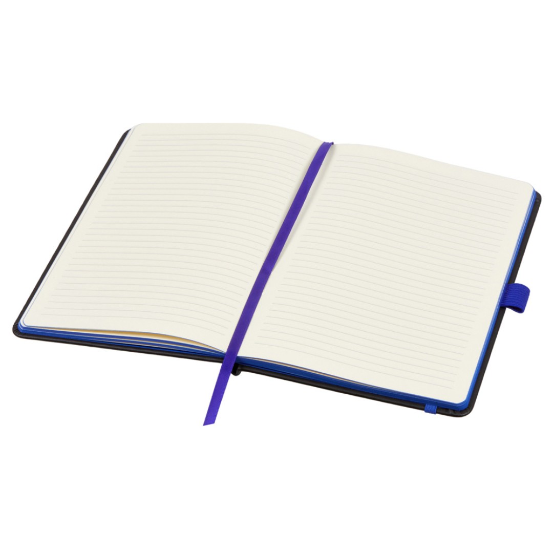 Блокнот "ColorNote Black", твердая обложка A5, 80 листов, черный с синим