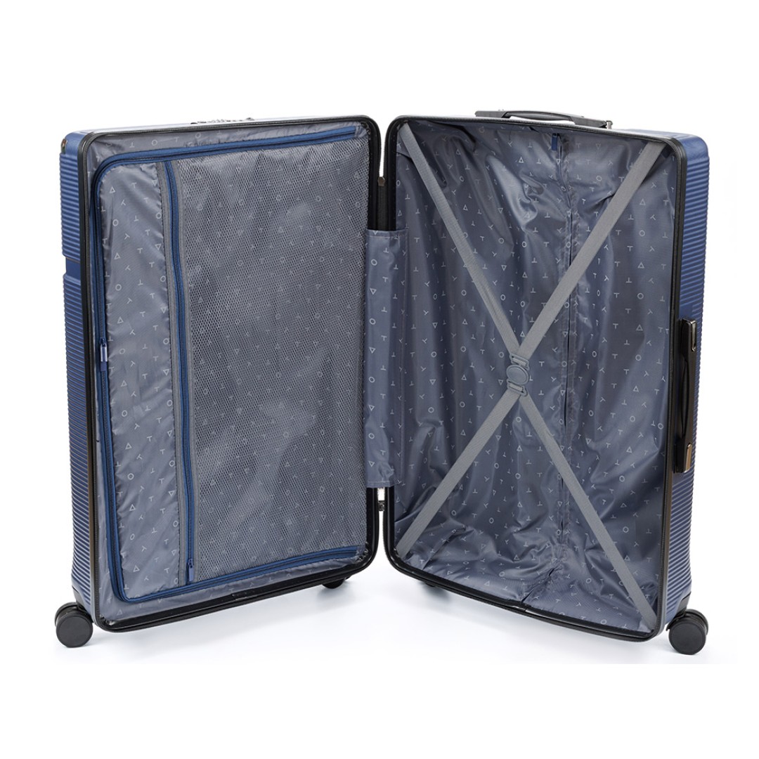 Чемодан TORBER Onego, синий, ABS-пластик, 79,5 х 51 х 29 см, 103 л