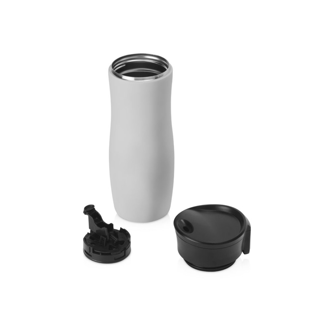 Вакуумная термокружка с кнопкой Streamline, Waterline, soft-touch, тубус, серый