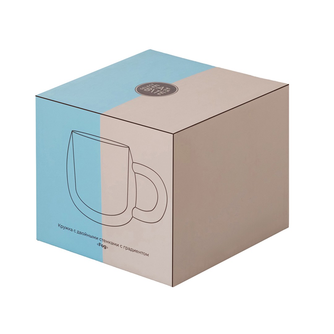 Кружка с двойными стенками с широкой ручкой и градиентным покрытием "Fog", красный