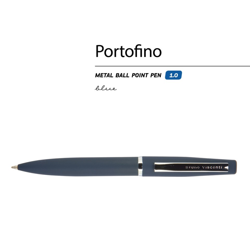 Ручка металлическая шариковая "Portofino", софт-тач, 1.0 мм, синий