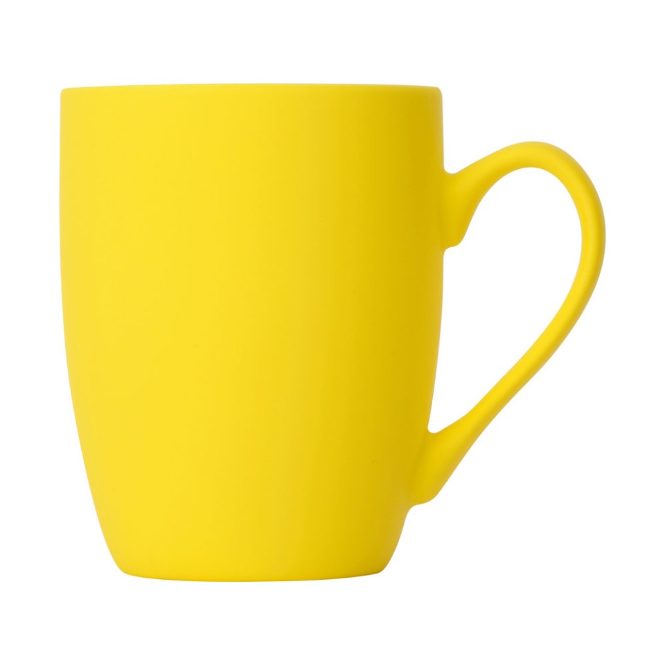 Кружка с покрытием soft-touch “Tulip Gum”, желтый (108C) (P)