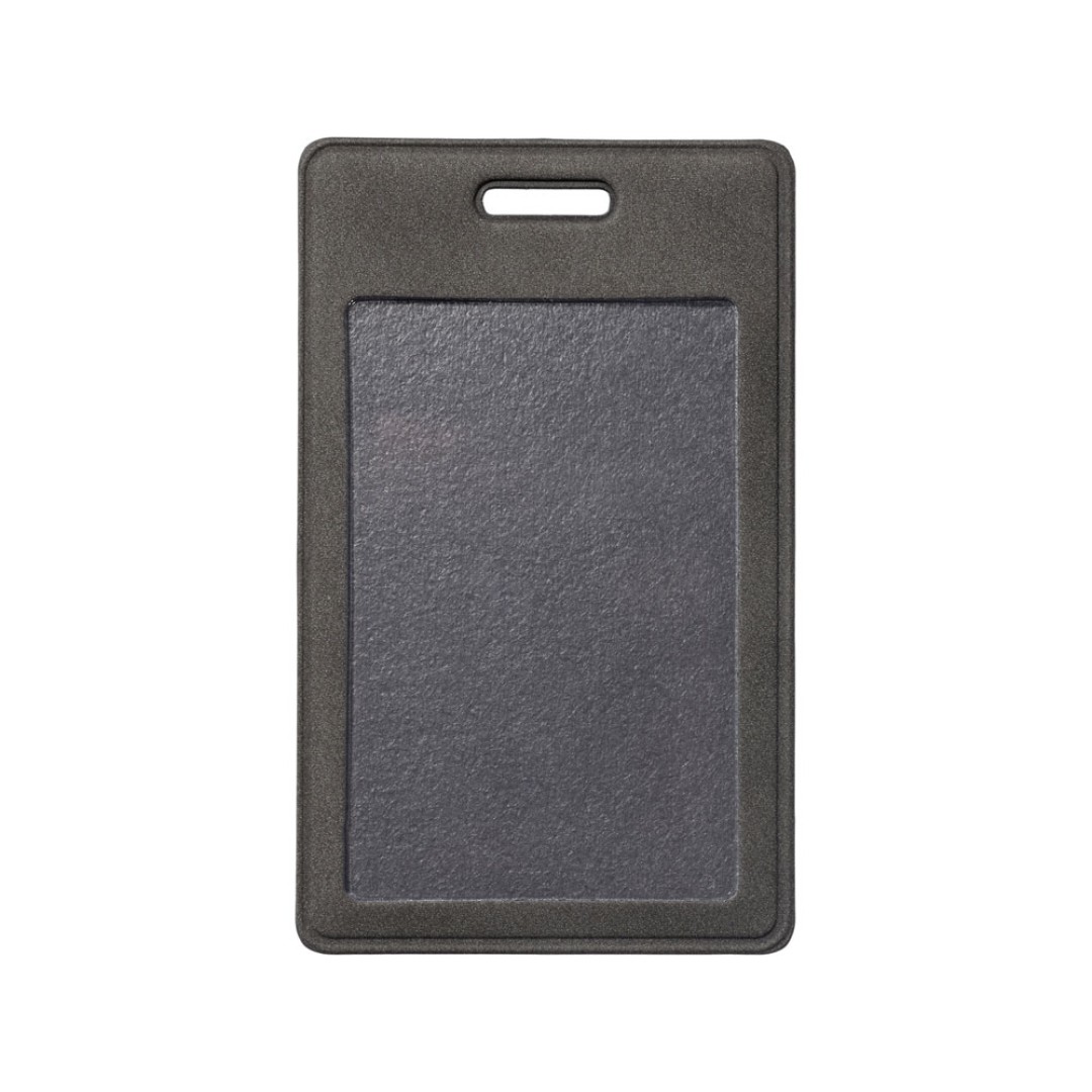 Вертикальный чехол для пропуска из экокожи "Alicante", темно-серый