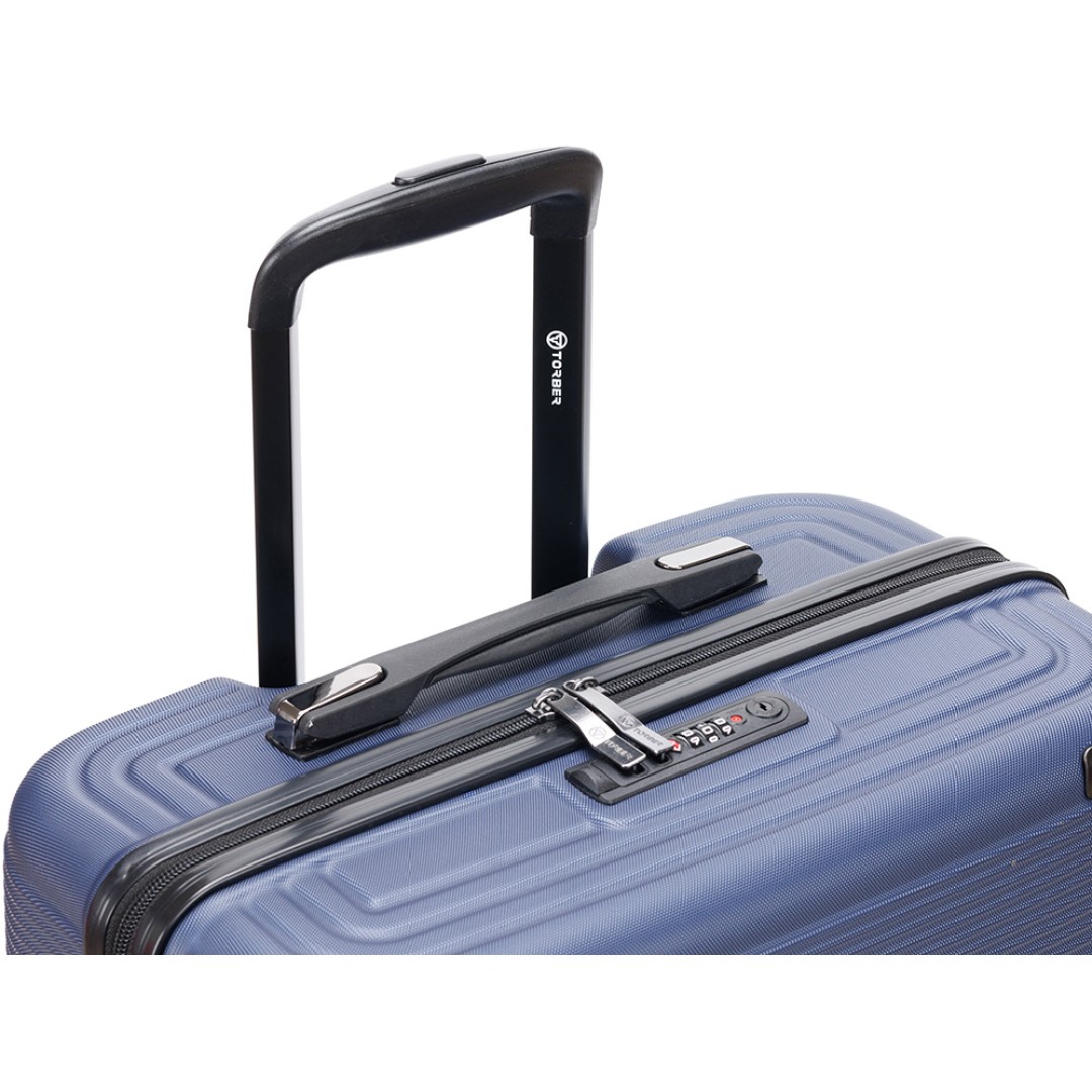 Чемодан TORBER Onego, синий, ABS-пластик, 69,5 х 46 х 26 см, 69 л