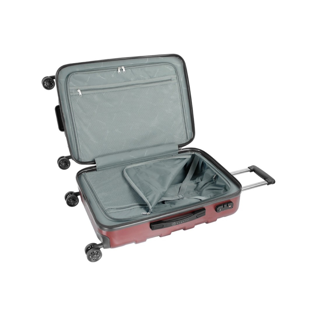 Чемодан BUGATTI Galatea, красный, поликарбонат / АБС-пластик, 46х27,5х67 см, 65 л